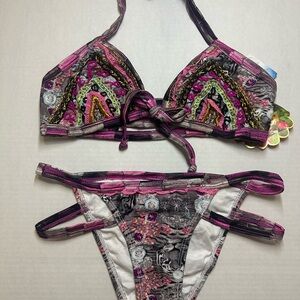 Babalu - Colorful Patterned Bikini Set - NEW, with tags
